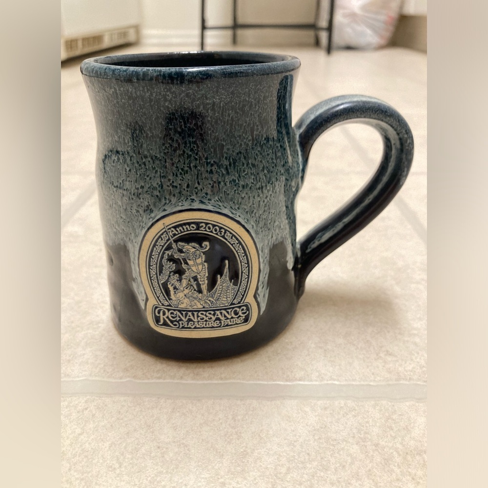 VTG 2003 New York Renaissance Faire Stoneware Mug Stein 18oz Goblet No Chips